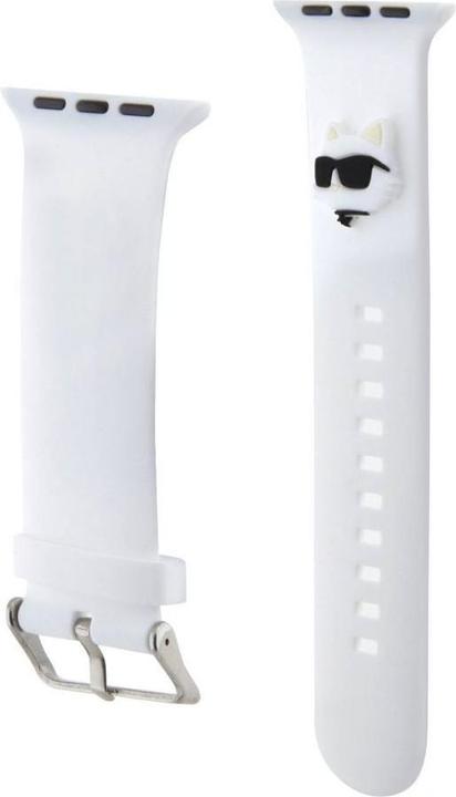 Actual product image Karl Lagerfeld Pasek KLAWLSLCNH Apple Watch 42/44/45mm biały/white strap 3D Rubber Choupette Head (Steel, Silicone, Apple Watch Series 1, Apple Watch Series 2, Apple Watch Series 3)