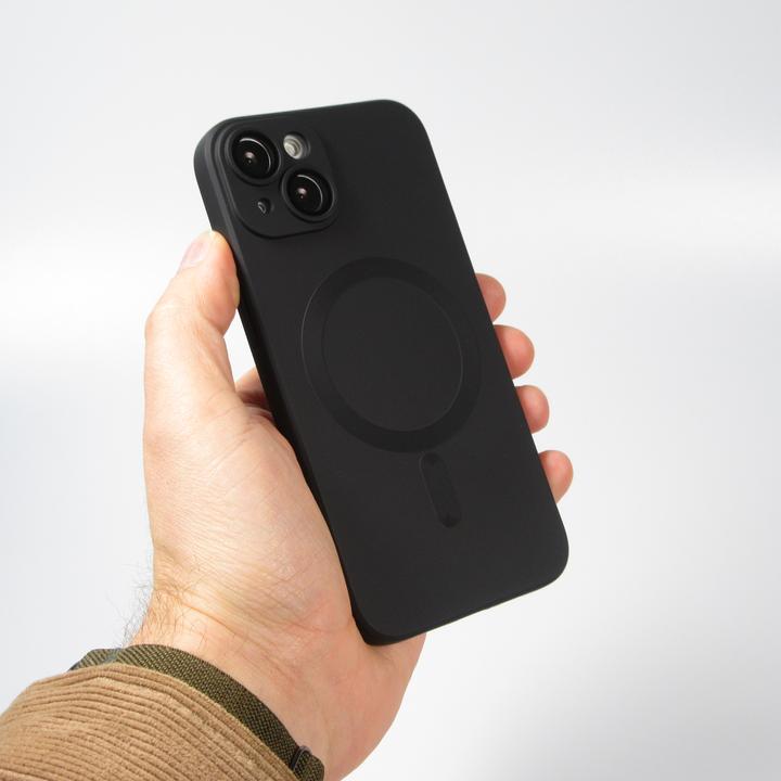 Produktbild PhoneLook Hülle Gummi weich mit Kameraschutzglas MagSafe (Apple iPhone 15)