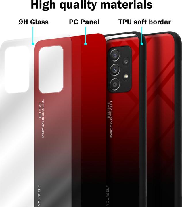 Produktbild Cadorabo TPU 2 Farben Glas Hülle (Samsung Galaxy A52, Samsung Galaxy A52 5G, Samsung Galaxy A52s 5G)