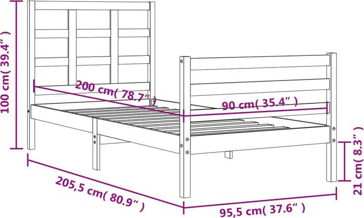 Actual product image VidaXL Grusha (90 x 200 cm)