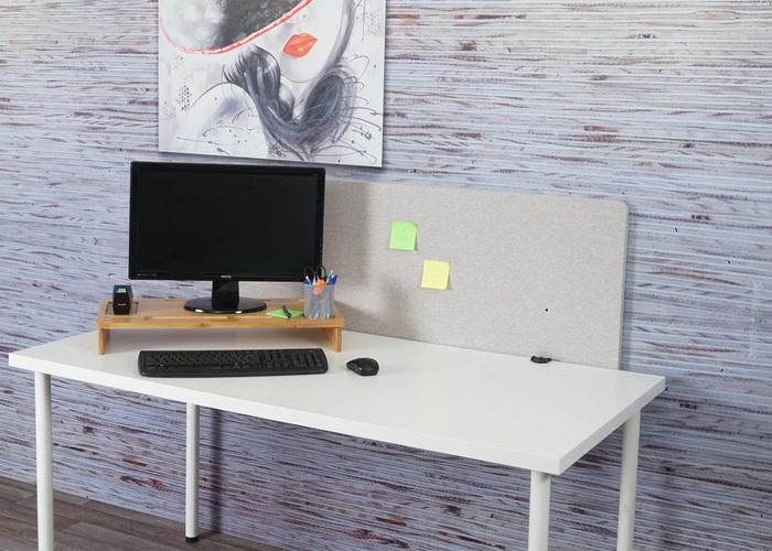 Image du produit Mendler Cloison acoustique de bureau, écran d'intimité de bureau, double paroi tissu/textile - 120x60cm