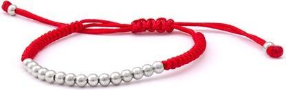 Actual product image Beneto Red lanyard kabala bracelet with silver beads AGB574