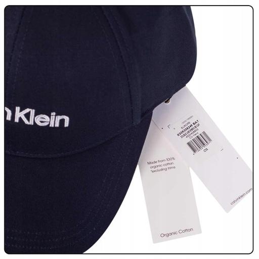 Actual product image Calvin Klein Mens Double Line Embro Bb Baseball Cap, Ck Navy, One Size