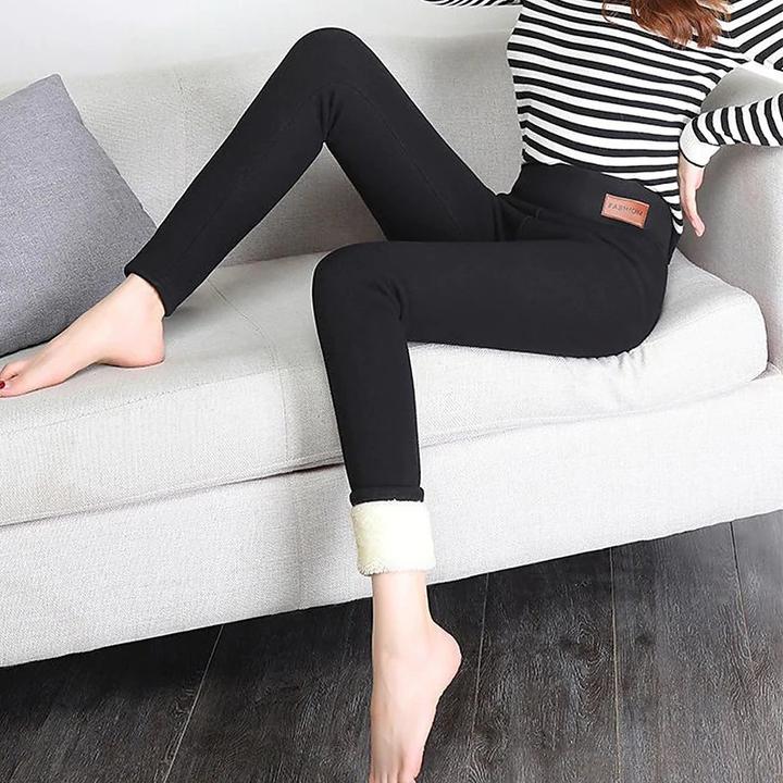 Produktbild Noya Flauschige Winter Leggings Gefütterte Fell Hosen mit Innenfleece (L/XL)
