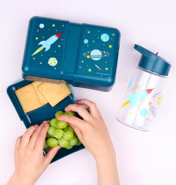 Produktbild A Little Lovely Company Lunchbox Space SBSPBU13 blau 18x6x12cm