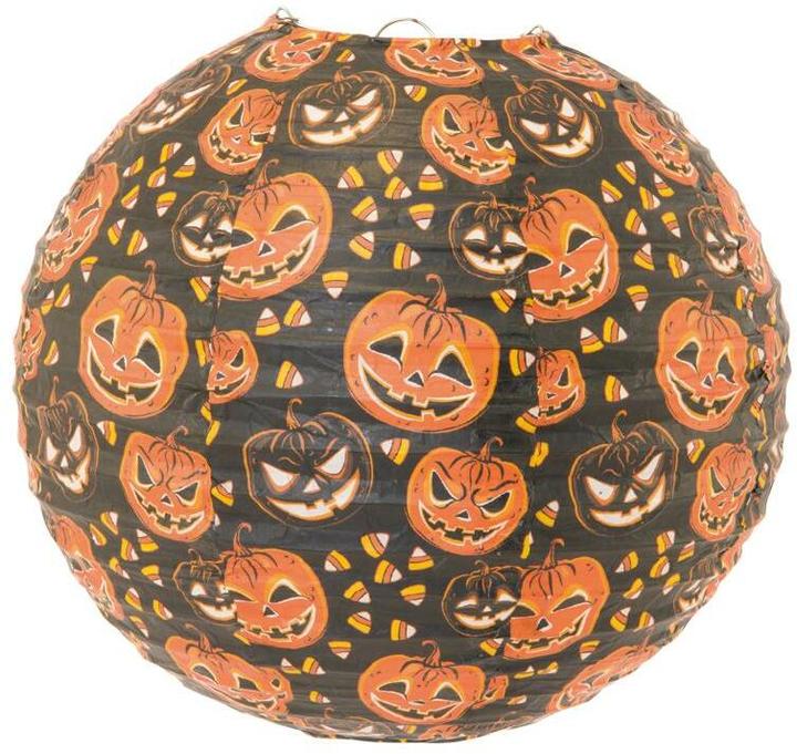 Image du produit Dekomat Lampion en papier avec des visages de citrouille Ø 30 cm