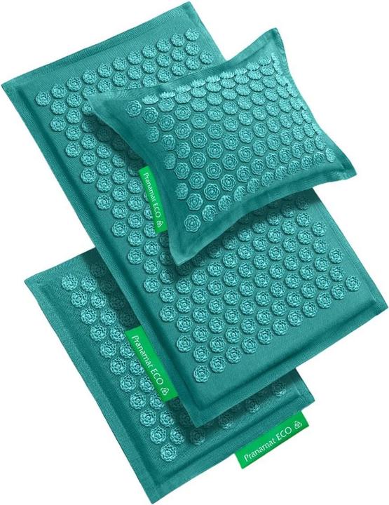 Actual product image Pranamat ECO massage set mat + cushion + mini mat d. turquoise