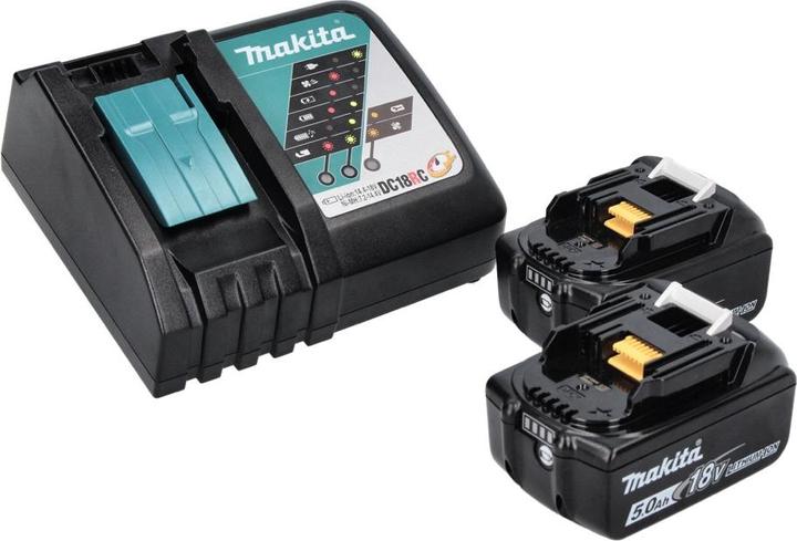 Image du produit Makita DBN 500 RTJ Cloueur sans fil 15-50 mm 90° 18 V + 2 x Batteries 5,0 Ah + Chargeur + Coffret Ma