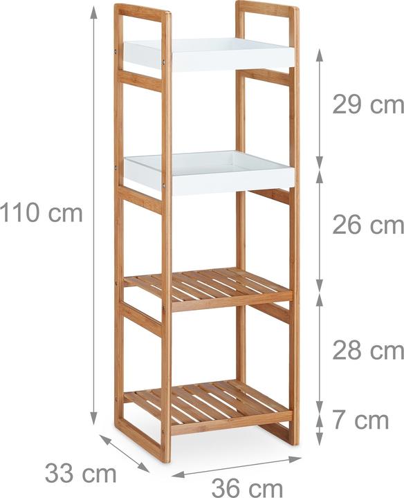 Immagine prodotto Relaxdays Mensola da pavimento per il bagno (36 x 33 x 110 cm)