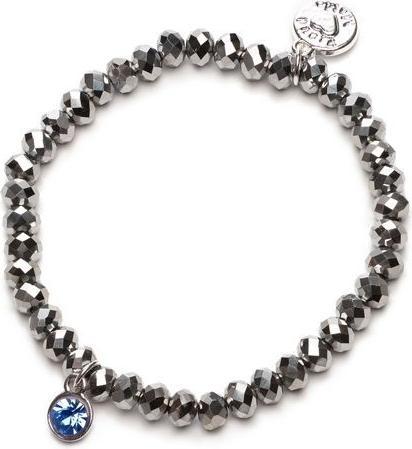 Image du produit Proud MaMa Bracelet, breloque, argent bleu (Perles de verre sur bande élastique)