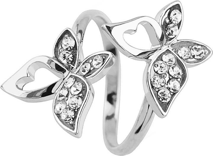 Produktbild Hollywood Body Jewelry Ring silber mit zwei Schmetterlingen (Messing)