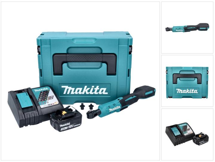 Makita DWR 180 RF1J Akku Ratschenschrauber 18 V 47,5 Nm 1/4" 3/8" + 1x Akku 3,0 Ah + Ladegerät + Mak (3/8")