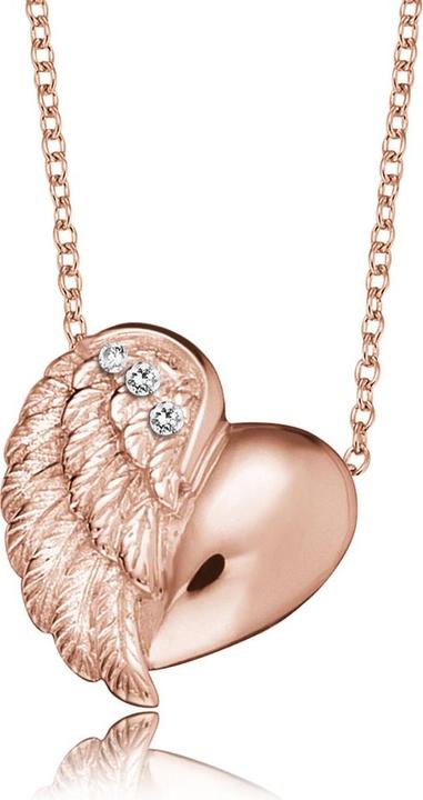 Image du produit Engelsrufer Collier Ailes de coeur or rose (Argent 925, 44 cm)