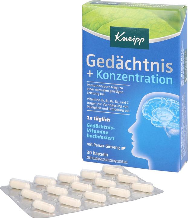 Produktbild Gedächtnis + Konzentration Kapseln, 30 St. Kapseln (30 Stück, Kapseln)