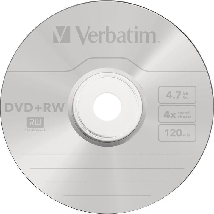 Image du produit Verbatim DVD+RW, 4x, 4.7GB, 25 broches (25 x)