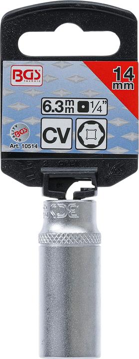 Actual product image BGS Socket, Hexagon, deep 6.3 mm (1/4") Drive 14 mm (14 mm)
