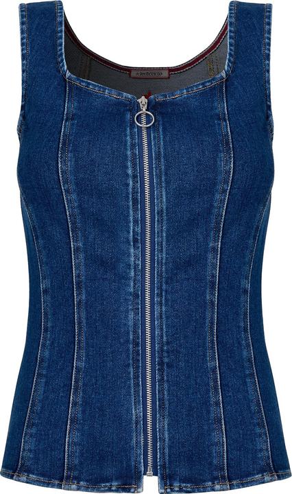 Joe Browns Sleeveless Stretch Denim Zip Front Top