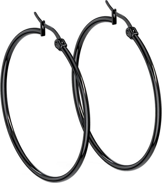 Actual product image Star Piercing Earring round black (without brass, Surgical steel 316L)