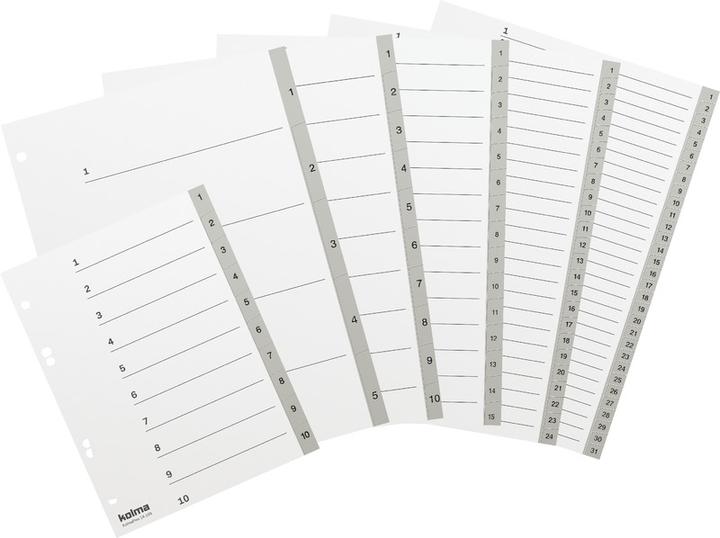 Image du produit Kolma Intercalaire A5 strong 1-10 10 pièces gris
