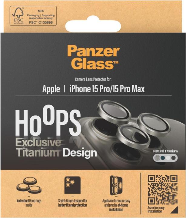 Produktbild PanzerGlass Hoops Camera Lens Protector (1 Stück, Apple iPhone 15 Pro, Apple iPhone 15 Pro Max)