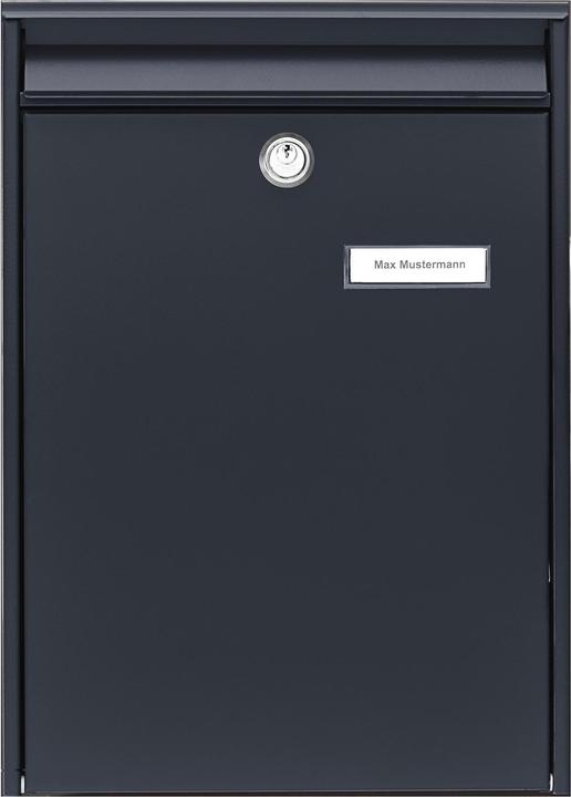Actual product image Burg Wächter Leipzig 777 ANT Anthracite sheet steel letter box (Leipzig 777 ANT)