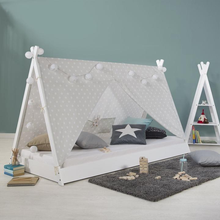 Produktbild Homestyle4u Kinderbett TIPI mit Matratze (90 x 200 cm)