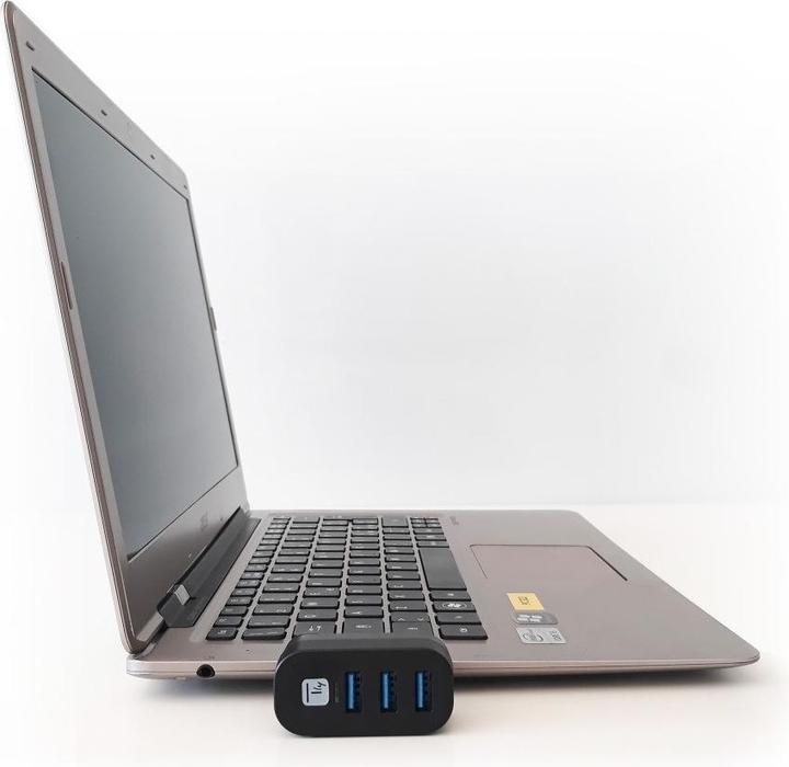 Actual product image Techly Mini Rotating Hub with 3 USB 3.0 (USB-C, 3 Ports)