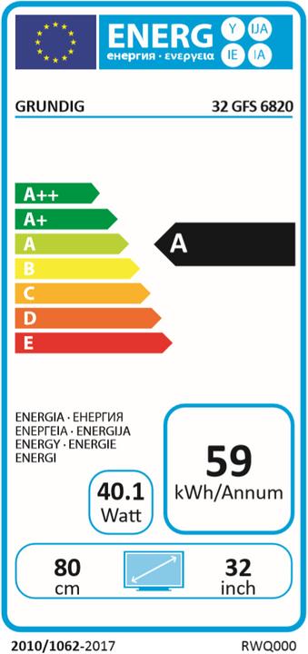 Etichetta energetica Grundig 32GFS6821 (32", LCD, Full HD)