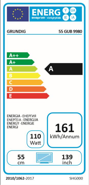 Energie-Label Grundig 55GUB9981 (55", LCD, 4K)
