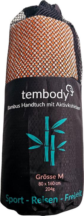 Produktbild Tembo Bambus Reisehandtuch mit Aktivkohlefasern Orange M