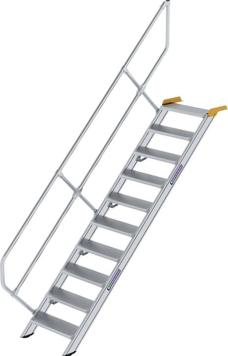 Produktbild Munk Treppe 45° Stufenbreite 600 mm 10 Stufen Aluminium geriffelt (Trittleiter, 222 cm)