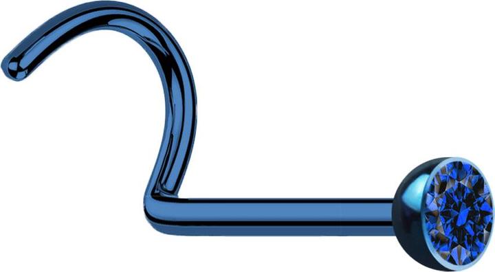 Immagine prodotto Star Piercing Borchia nasale curva blu scuro con cristallo blu scuro (Acciaio chirurgico 316L, senza ottone)