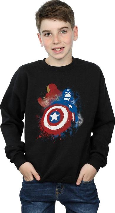 Actual product image Boys Captain America Civil War Painted Vs Iron Man Sweatshirt (128)
