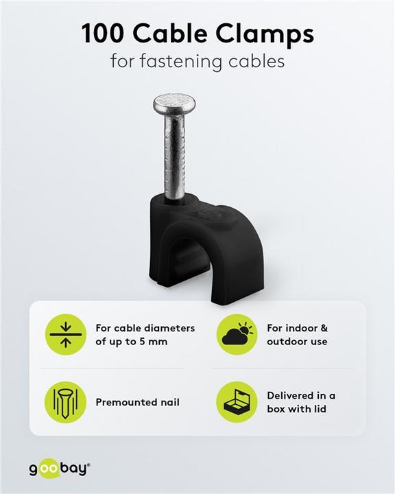Actual product image Goobay Cable clamp 5 mm, black