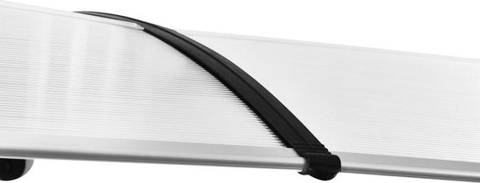 Actual product image Swisshandel24 Canopy for front door 75x195x23 cm 5mm polycarbonate aluminium transparent