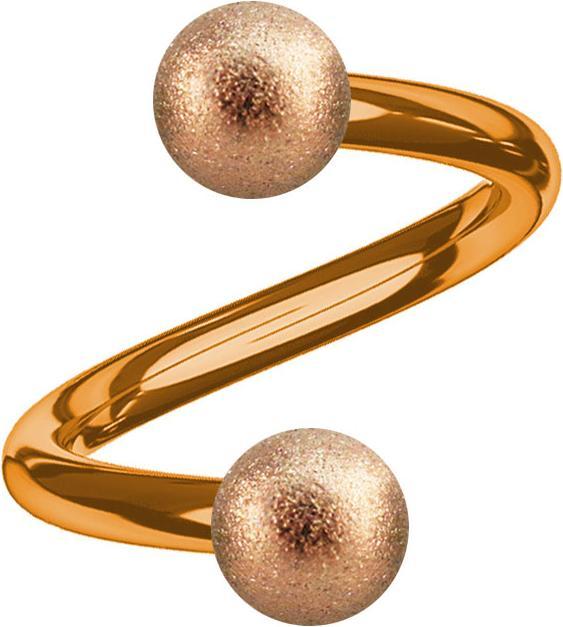 Produktbild Star Piercing Micro Spirale rosegold mit zwei Kugeln gesprenkelt (ohne Messing, Chirurgenstahl 316L)