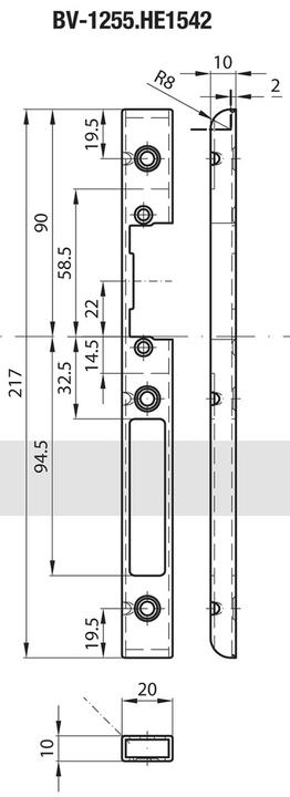 Produktbild MSL Profil-Einfrässchliessbleche ProfiFlex BV-1255.HE (Schliessblech)