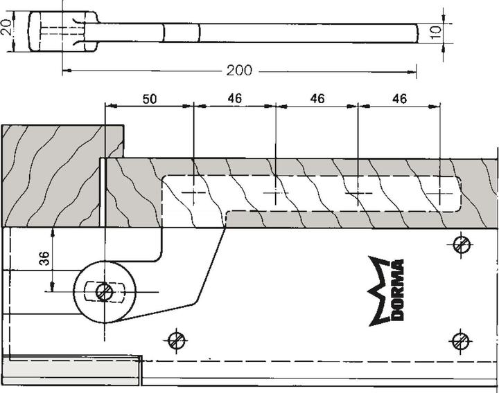 Produktbild Dormakaba Türhebel 7411/46 für überfälzte Türen