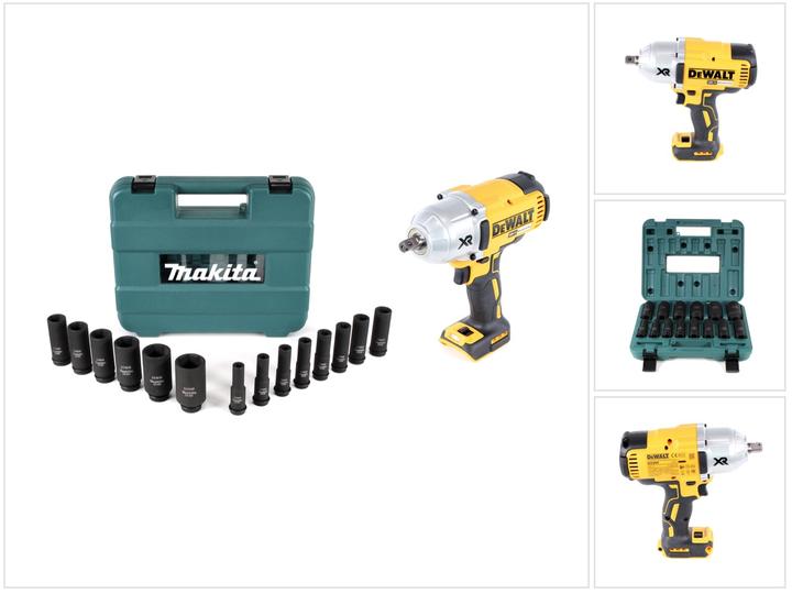 Immagine prodotto DeWalt DCF 899 N Avvitatore ad impulsi a batteria 18V + Set di 14 chiavi a bussola Makita B-52308 (Batteria ricaricabile)