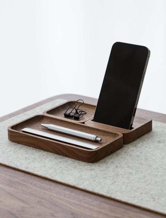 Immagine prodotto Oakywood Supporto per smartphone (OakyBlocks) - Supporto per telefono in legno - Noce -