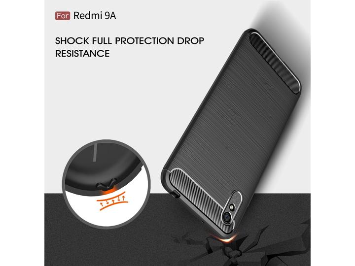Produktbild Screenguard Xiaomi Redmi 9A Hülle Carbon Brushed Soft TPU (Xiaomi Redmi 9A)