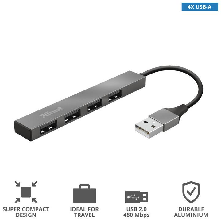Immagine prodotto Trust I/O-HUB MINI-USB 4 PORTE/23786 (USB-A, 4 Porti)