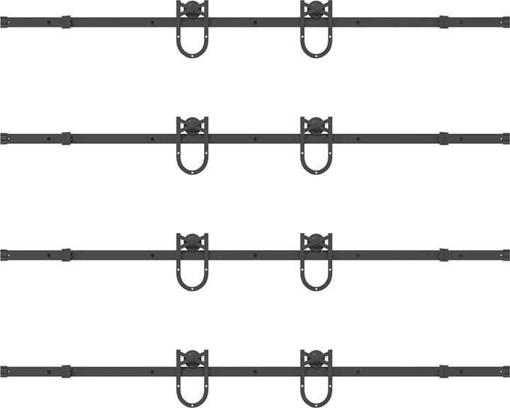 Immagine prodotto VidaXL Set di ferramenta per porte scorrevoli 200 cm acciaio nero Set di ferramenta per porte scorrevoli