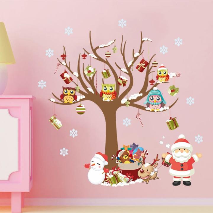 Produktbild Cover-Discount Wand Sticker Tattoo Aufkleber Weihnachtsbaum und Santa (80 x 88 cm)