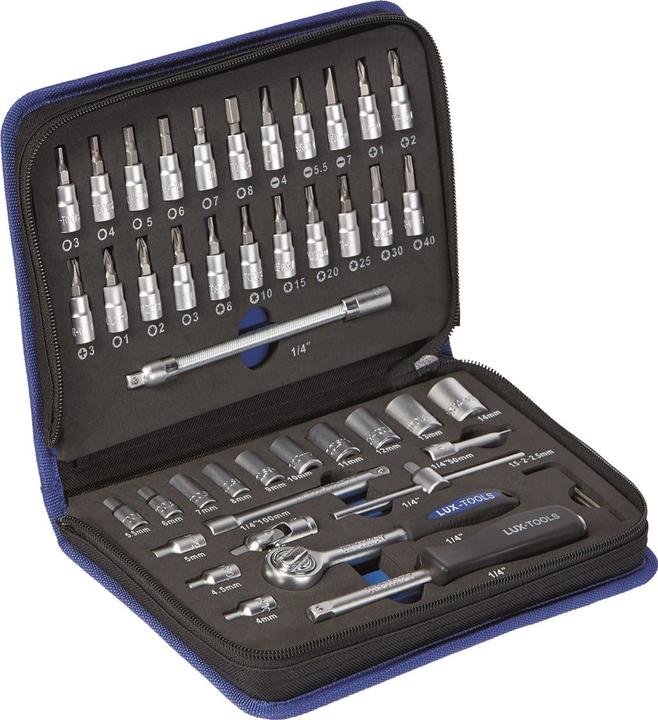 Actual product image Lux 1/4" socket wrench set 46 pcs.