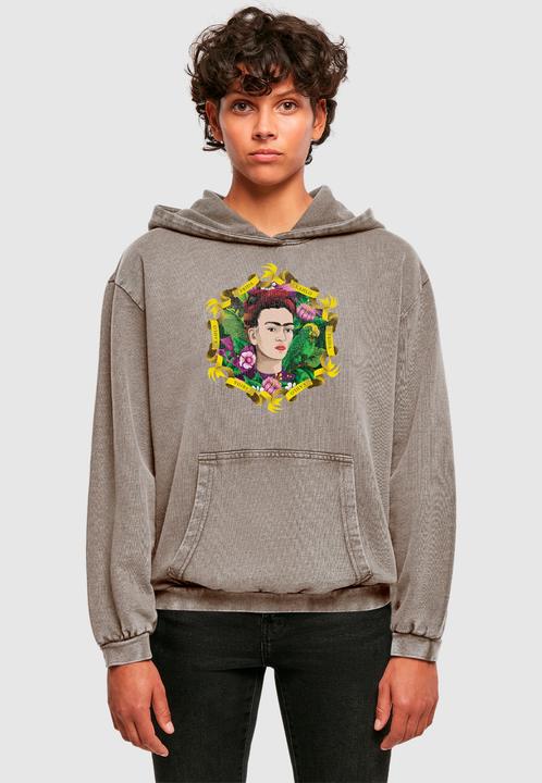 Immagine prodotto Merchcode Donna Frida Kahlo - Felpa con cappuccio con lavaggio acido Frame tre - 178041 (3XL)