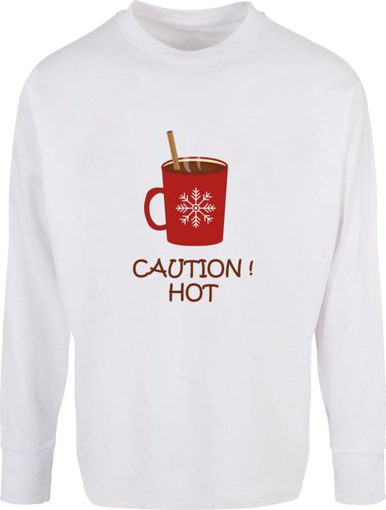 Merchcode Caution Hot Oversized Cut On Sleeve Longsleeve - 116917