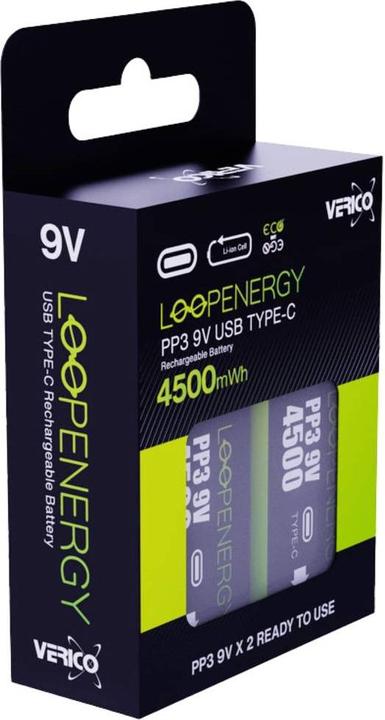Actual product image Verico Loop Energy (2 pcs., 9V Block, 500 mAh)