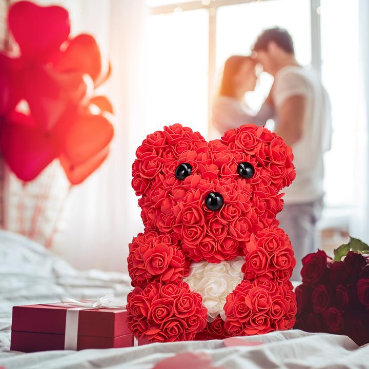 Image du produit Relaxdays Rosen-Teddybär (28 cm)