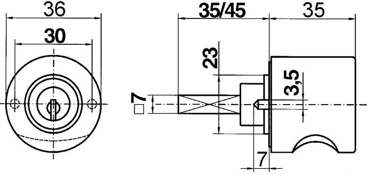 Actual product image Heusser Cylinder olive 3413.2 / WKS - P5000